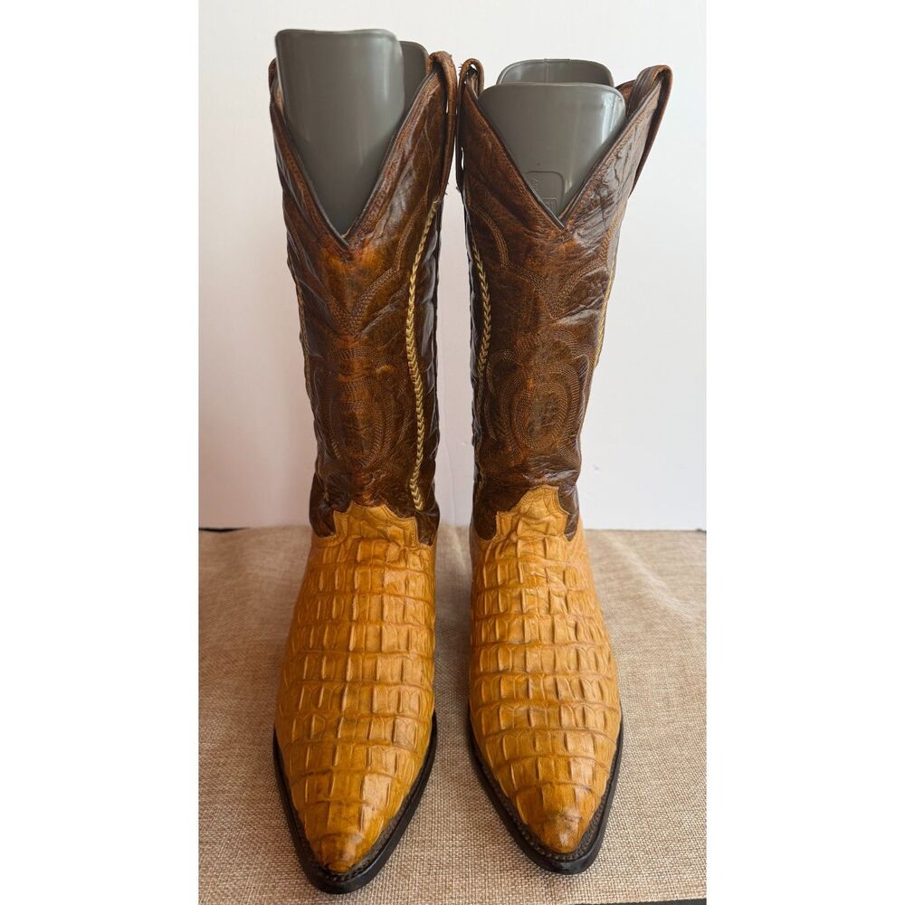 Rancho Genuine Crocodile Cowboy Boots Men’s US 9 EE Wide (Mex 27EE) Brown Exotic
